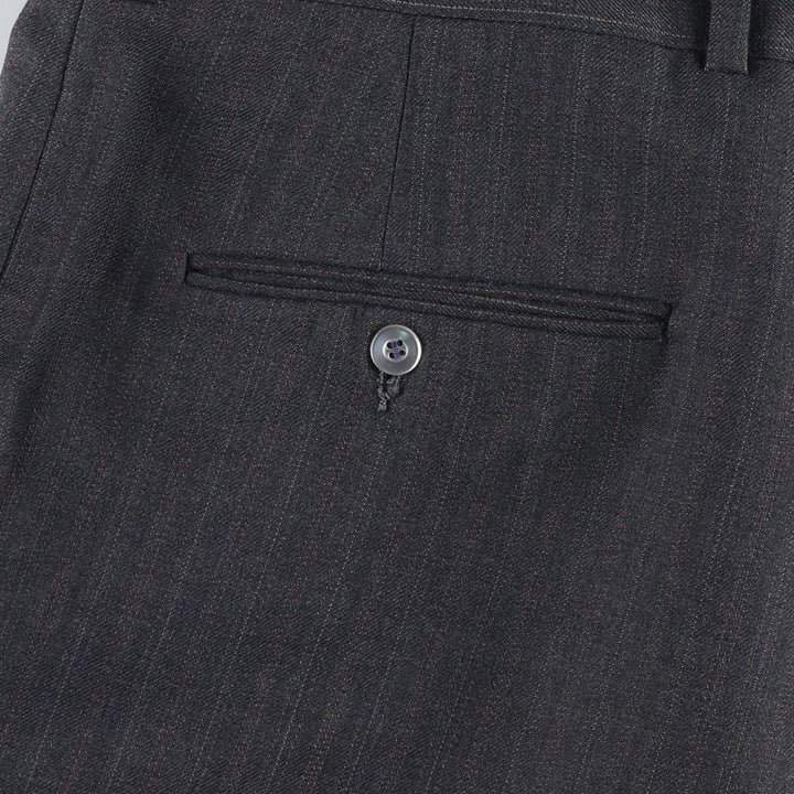 Stripe Pattern Slacks Pants Men's W34 unclear Charcoal Vintage Second Hand