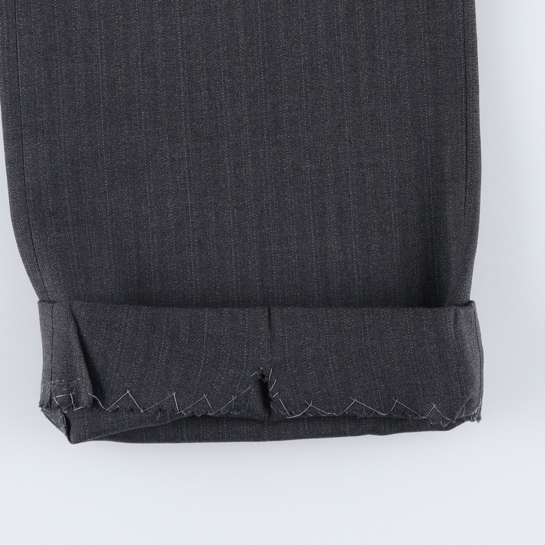 Stripe Pattern Slacks Pants Men's W34 unclear Charcoal Vintage Second Hand