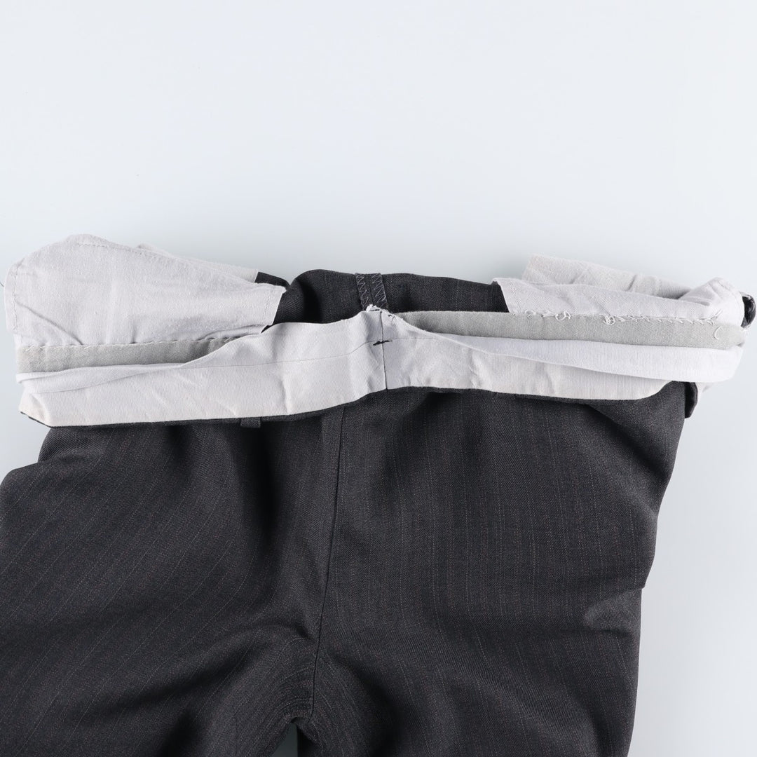 Stripe Pattern Slacks Pants Men's W34 unclear Charcoal Vintage Second Hand
