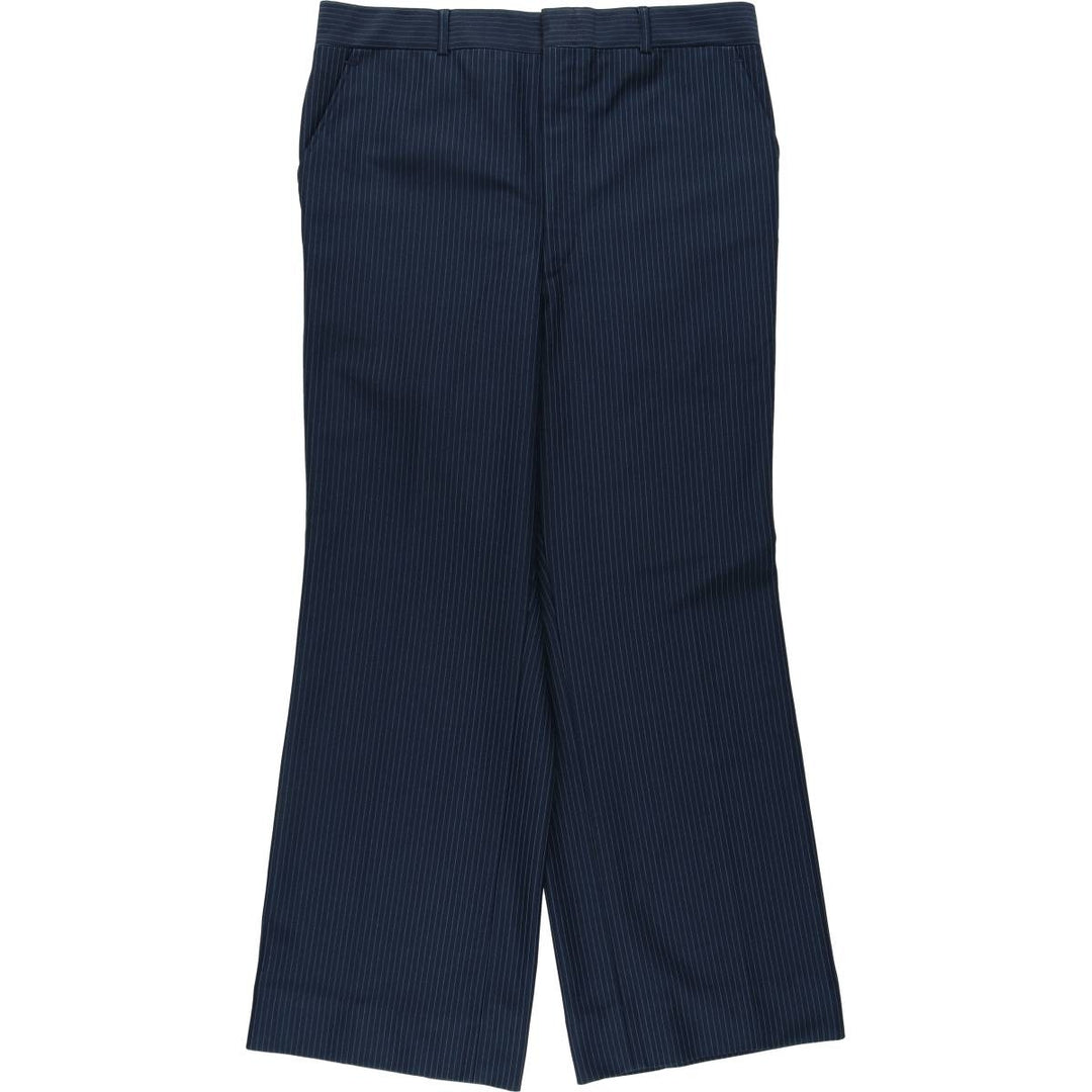 ~90'S Striped Pattern Slacks Pants Men's W34 Vintage unclear navy blue type Vintage Second Hand