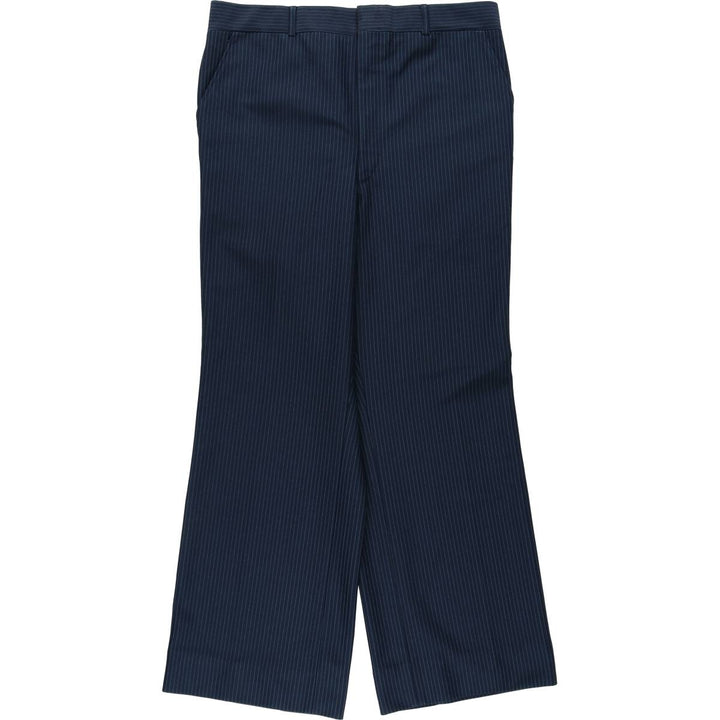 ~90'S Striped Pattern Slacks Pants Men's W34 Vintage unclear navy blue type Vintage Second Hand