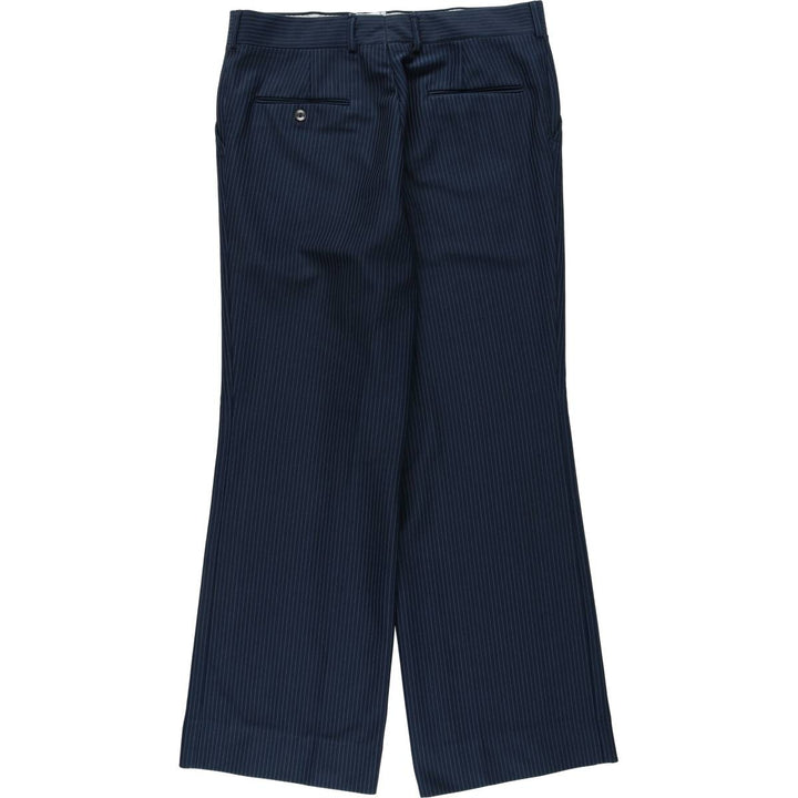 ~90'S Striped Pattern Slacks Pants Men's W34 Vintage unclear navy blue type Vintage Second Hand