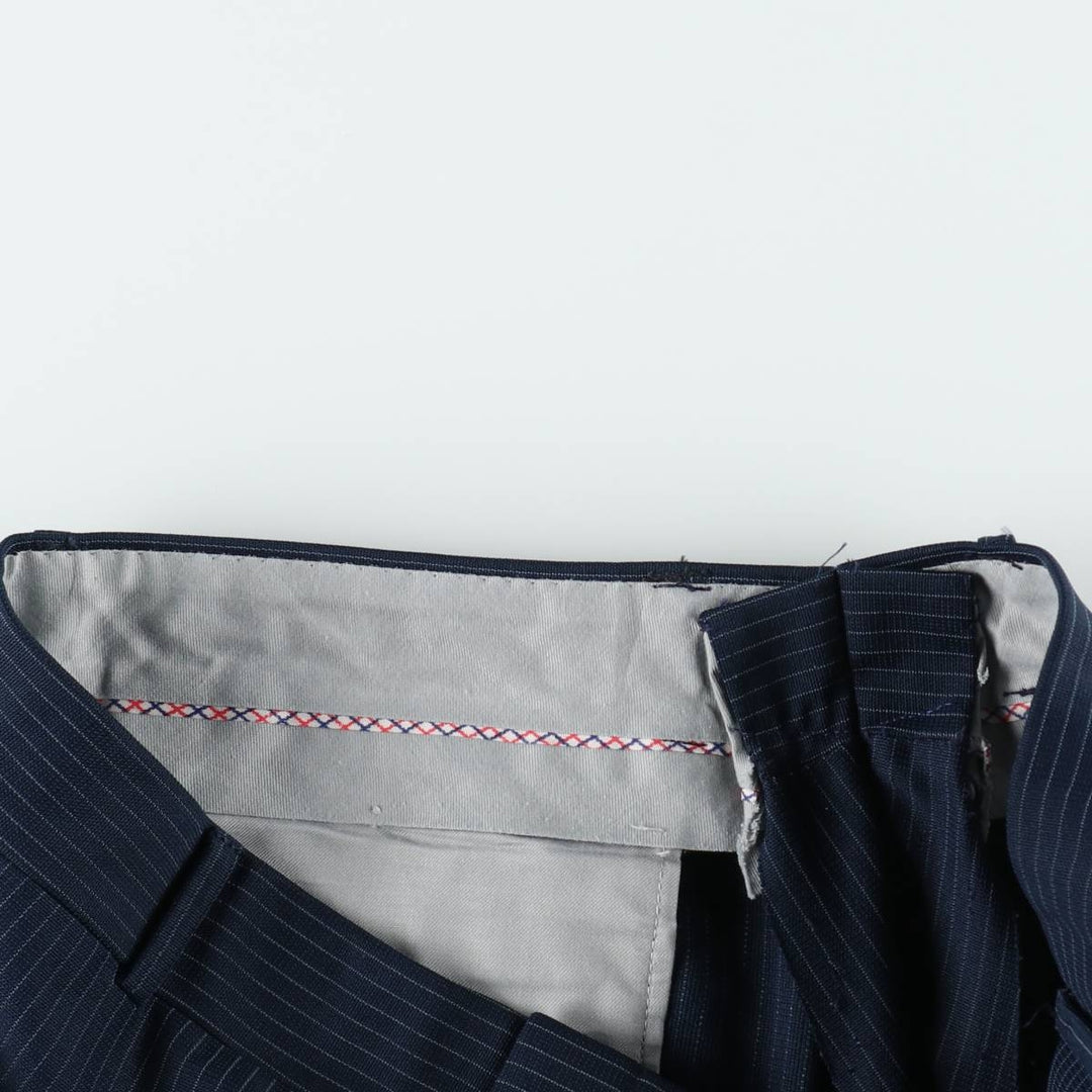 ~90'S Striped Pattern Slacks Pants Men's W34 Vintage unclear navy blue type Vintage Second Hand