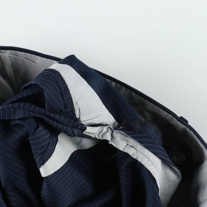 ~90'S Striped Pattern Slacks Pants Men's W34 Vintage unclear navy blue type Vintage Second Hand