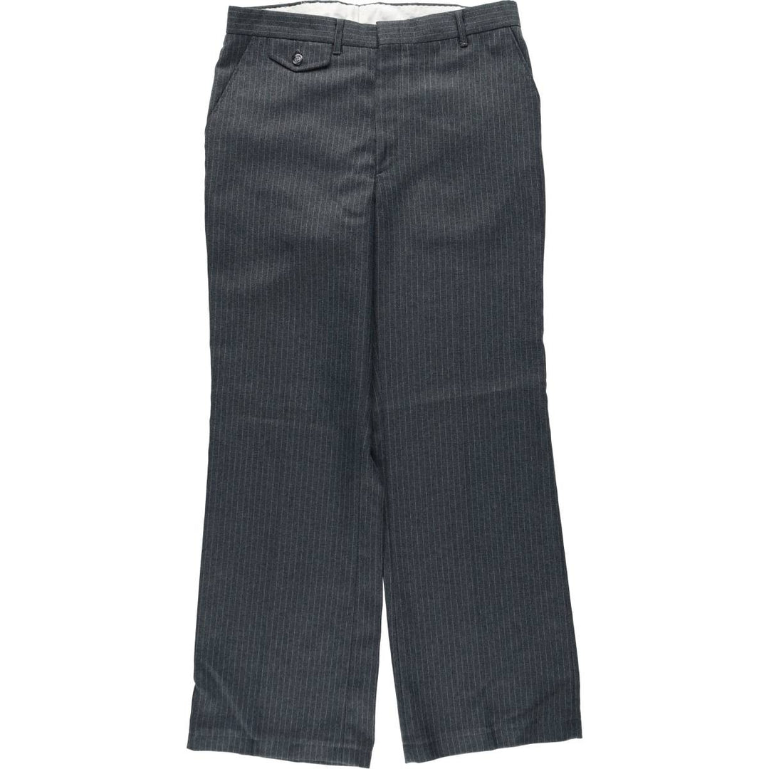 ~90'S Striped Pattern Slacks Pants Men's W32 (approx.) Vintage unclear gray type Vintage Second Hand
