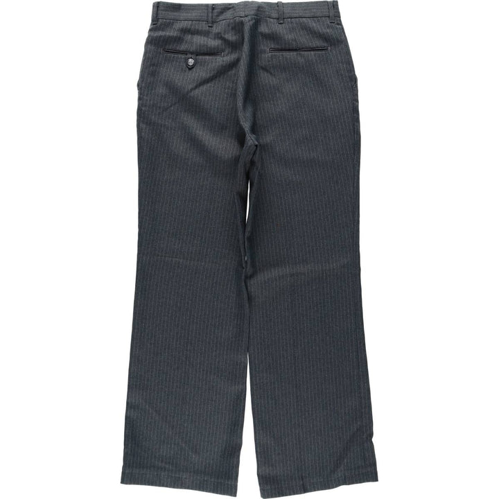 ~90'S Striped Pattern Slacks Pants Men's W32 (approx.) Vintage unclear gray type Vintage Second Hand