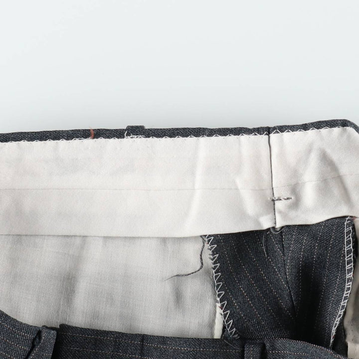 ~90'S Striped Pattern Slacks Pants Men's W32 (approx.) Vintage unclear gray type Vintage Second Hand