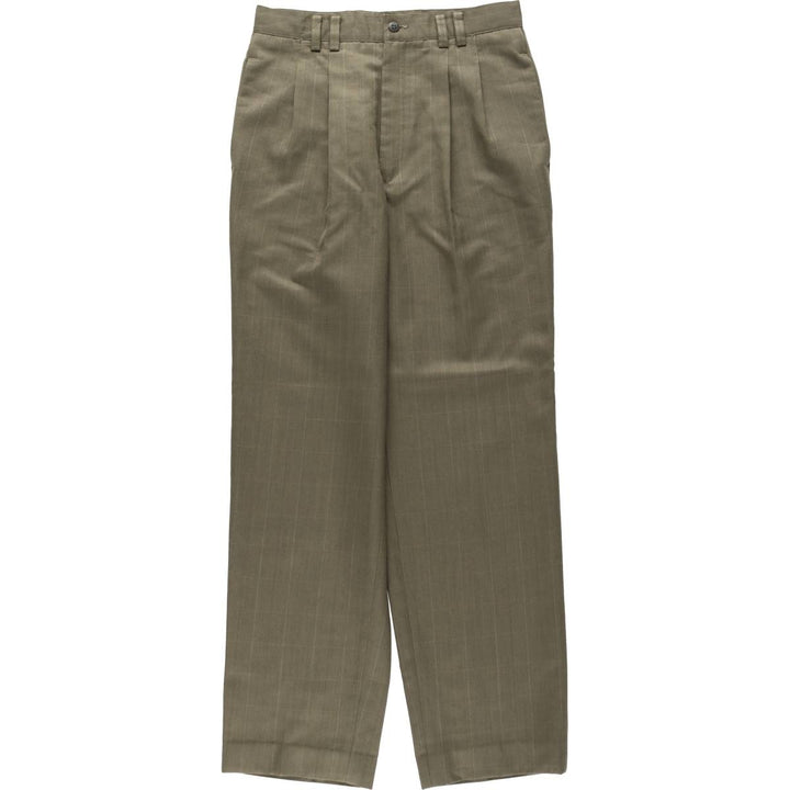 Pierre Cardin Check Pattern Two-Pleat Slacks Pants Men's W29 (approx.) unclear Khaki type Vintage Second Hand