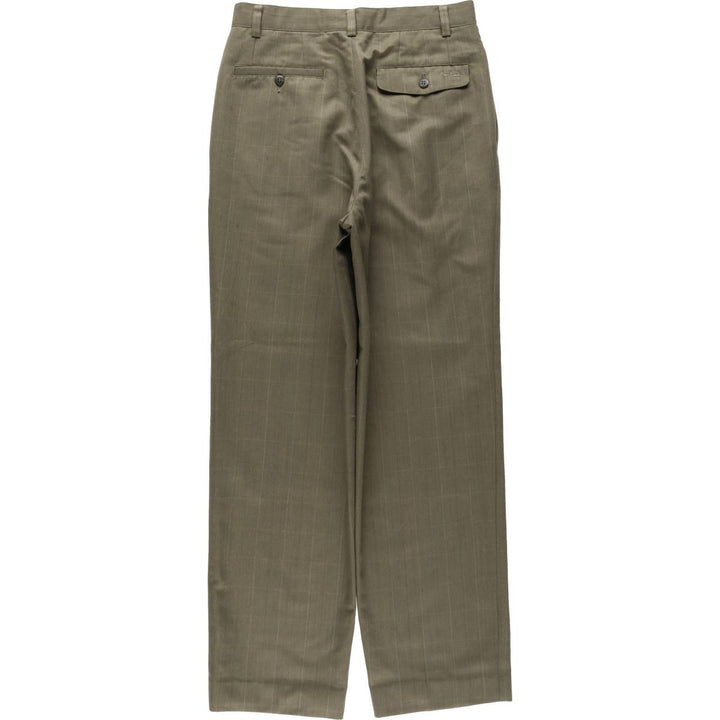 Pierre Cardin Check Pattern Two-Pleat Slacks Pants Men's W29 (approx.) unclear Khaki type Vintage Second Hand