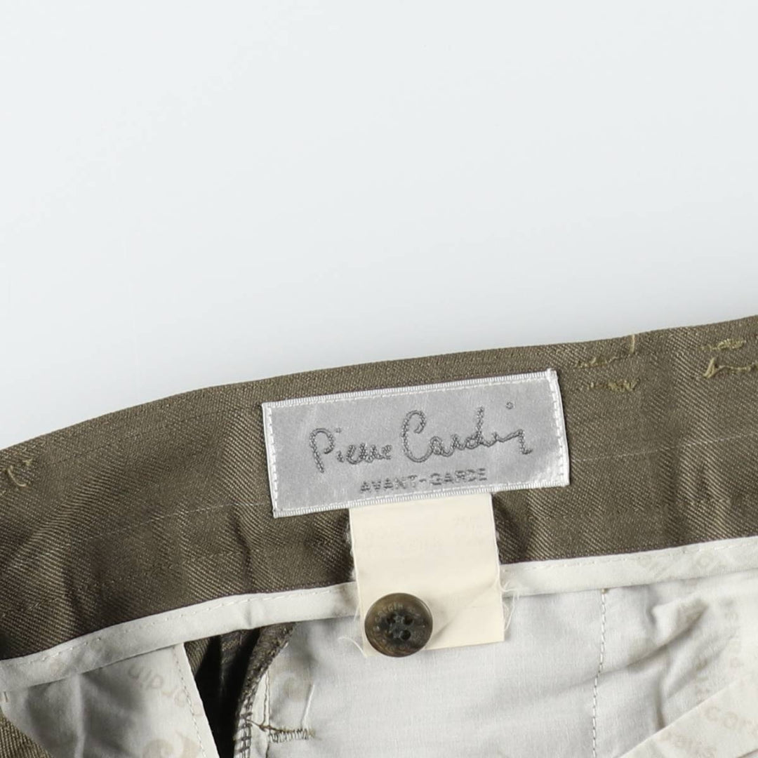 Pierre Cardin Check Pattern Two-Pleat Slacks Pants Men's W29 (approx.) unclear Khaki type Vintage Second Hand