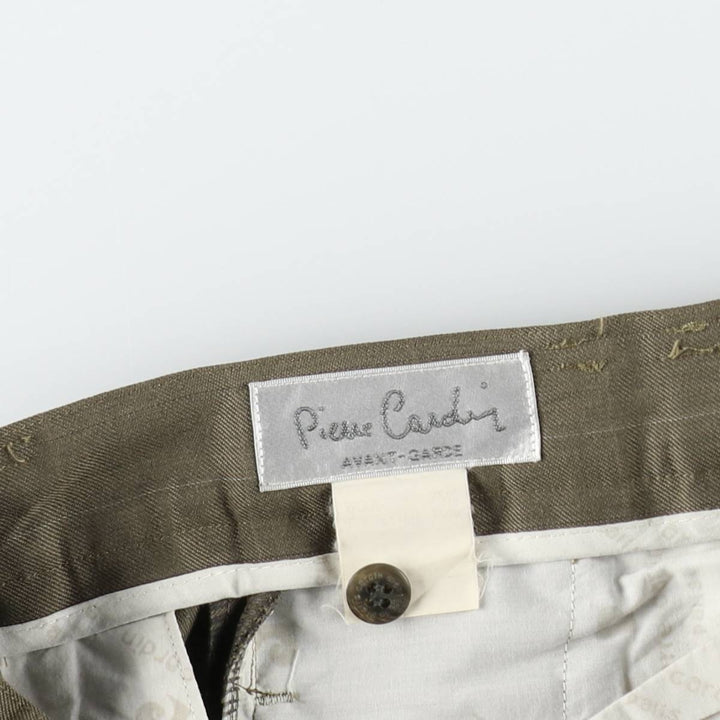Pierre Cardin Check Pattern Two-Pleat Slacks Pants Men's W29 (approx.) unclear Khaki type Vintage Second Hand