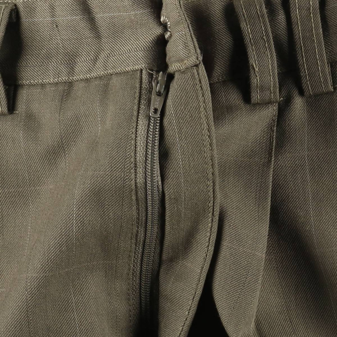 Pierre Cardin Check Pattern Two-Pleat Slacks Pants Men's W29 (approx.) unclear Khaki type Vintage Second Hand
