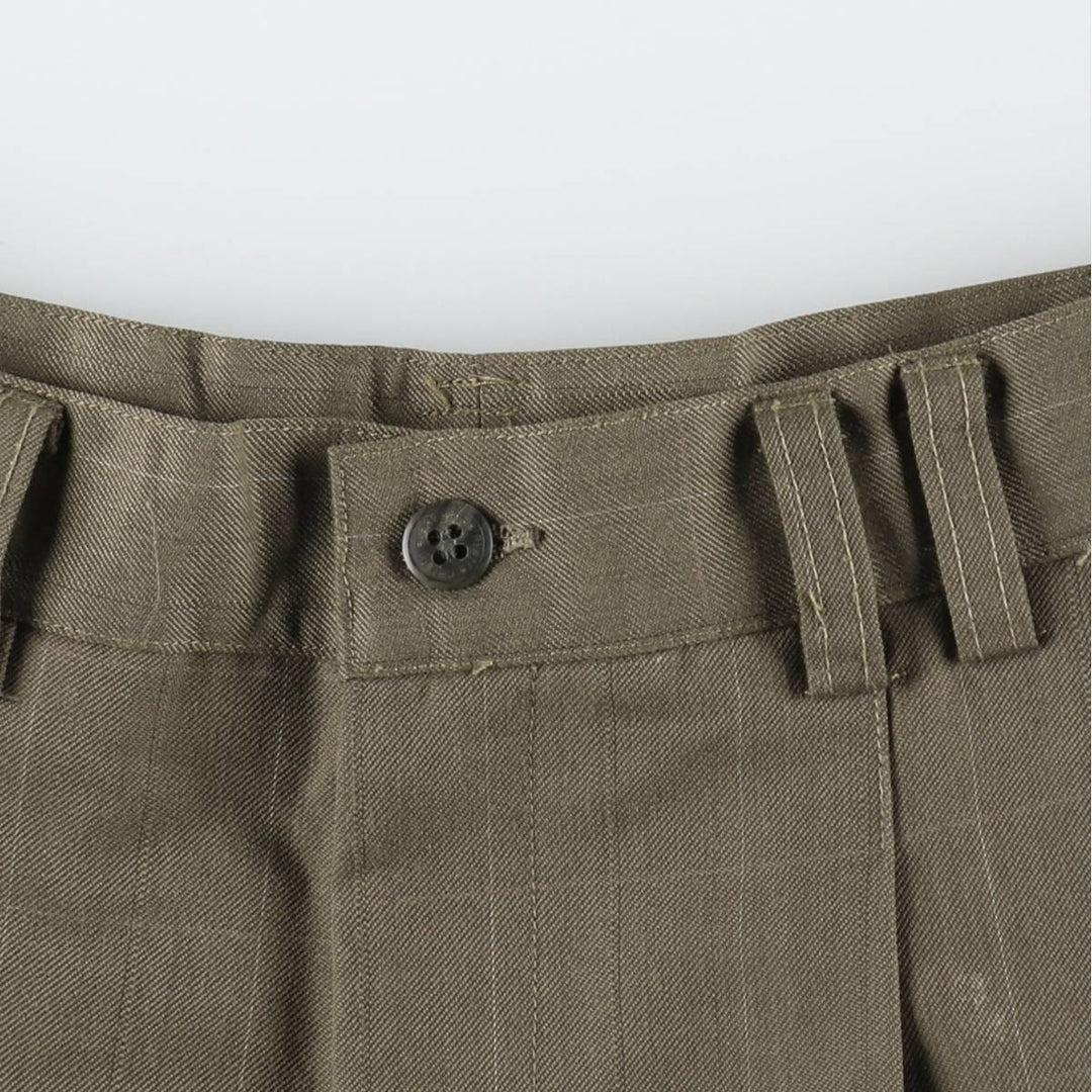 Pierre Cardin Check Pattern Two-Pleat Slacks Pants Men's W29 (approx.) unclear Khaki type Vintage Second Hand