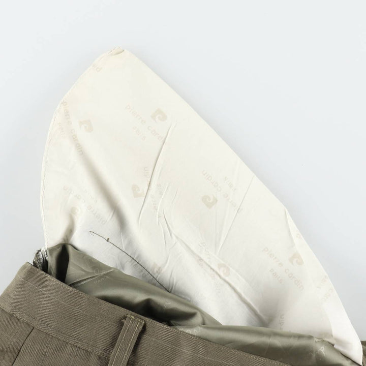 Pierre Cardin Check Pattern Two-Pleat Slacks Pants Men's W29 (approx.) unclear Khaki type Vintage Second Hand