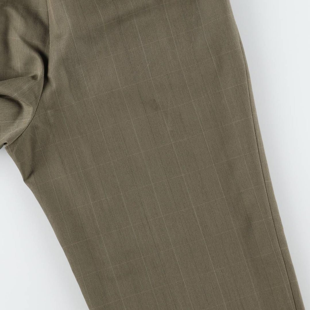 Pierre Cardin Check Pattern Two-Pleat Slacks Pants Men's W29 (approx.) unclear Khaki type Vintage Second Hand