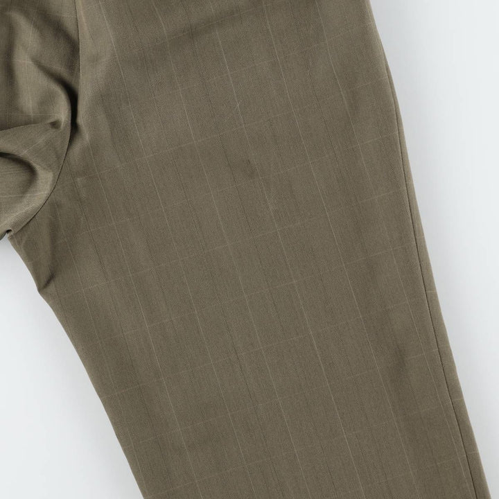 Pierre Cardin Check Pattern Two-Pleat Slacks Pants Men's W29 (approx.) unclear Khaki type Vintage Second Hand