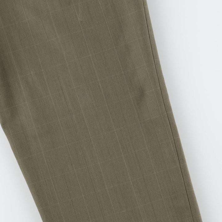 Pierre Cardin Check Pattern Two-Pleat Slacks Pants Men's W29 (approx.) unclear Khaki type Vintage Second Hand