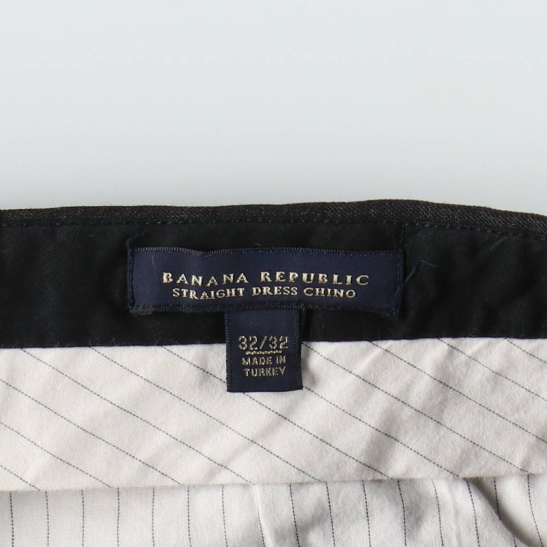 Banana Republic Straight Dress Chino Wool Pants, Men's Size W32 (approx.) wool black type Vintage Second Hand