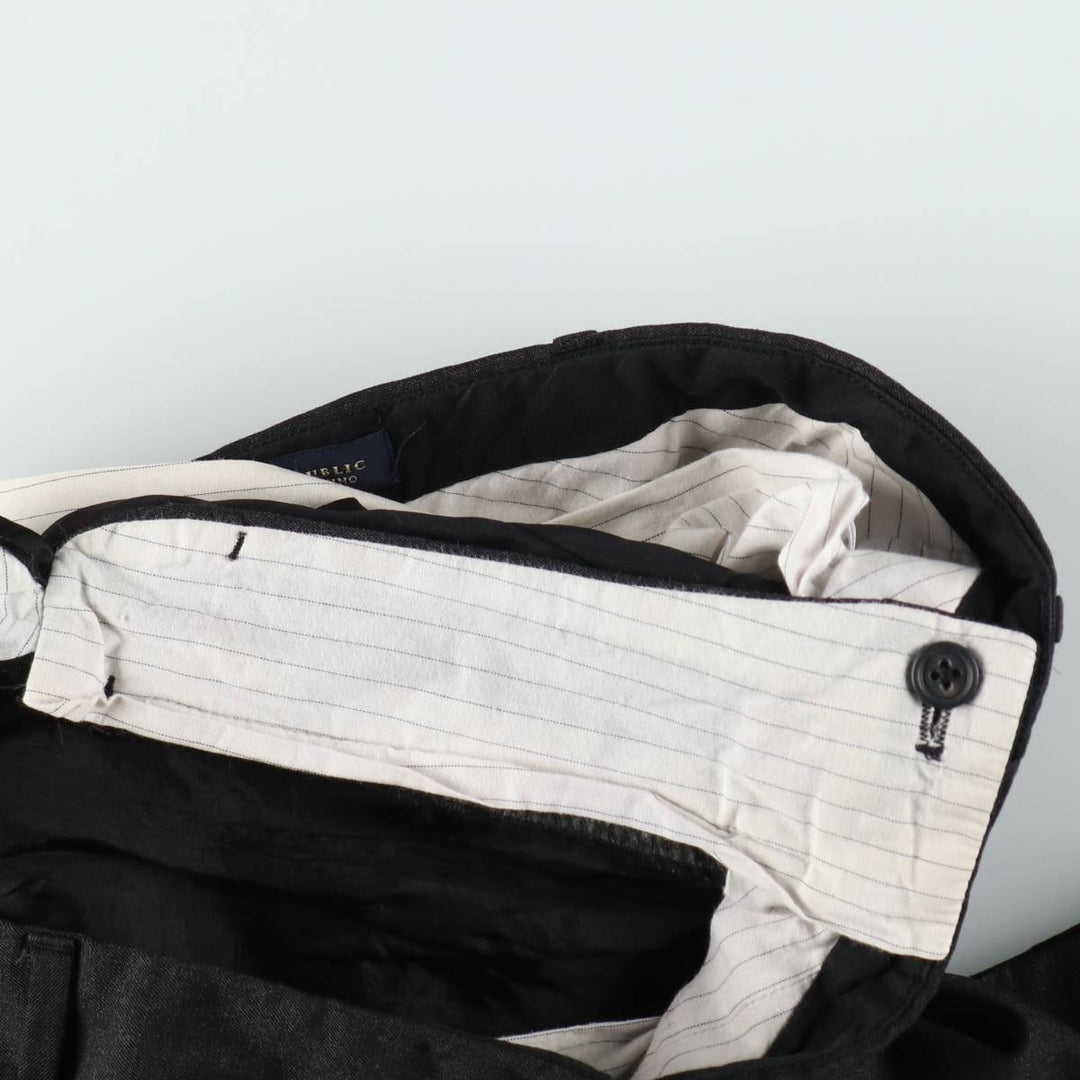 Banana Republic Straight Dress Chino Wool Pants, Men's Size W32 (approx.) wool black type Vintage Second Hand