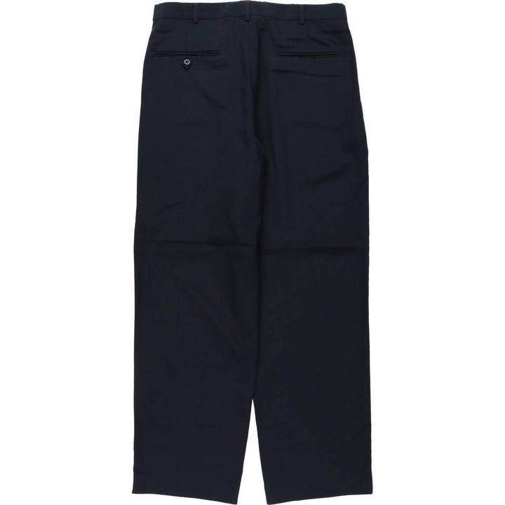 ~90'S John Alexander Two-Pleat Slacks Pants, Made in USA, Men's W32 (approx.), Vintage unclear navy blue type Vintage Second Hand