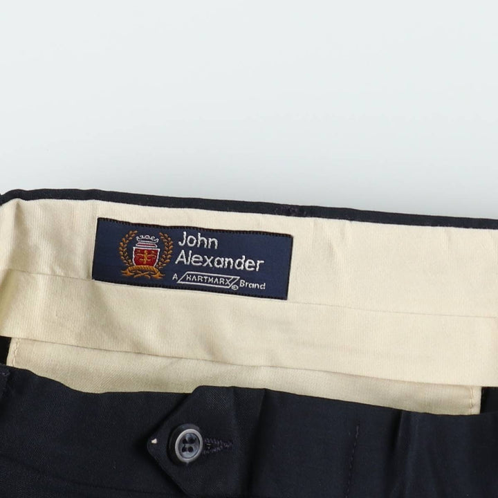 ~90'S John Alexander Two-Pleat Slacks Pants, Made in USA, Men's W32 (approx.), Vintage unclear navy blue type Vintage Second Hand