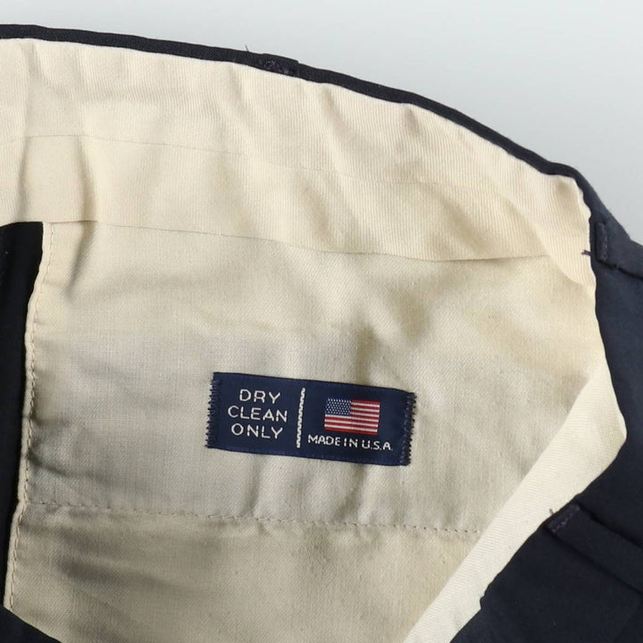 ~90'S John Alexander Two-Pleat Slacks Pants, Made in USA, Men's W32 (approx.), Vintage unclear navy blue type Vintage Second Hand