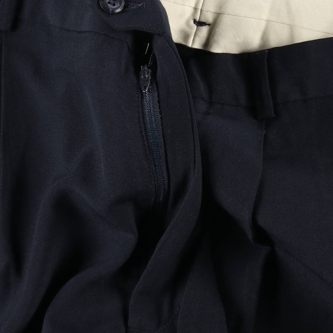 ~90'S John Alexander Two-Pleat Slacks Pants, Made in USA, Men's W32 (approx.), Vintage unclear navy blue type Vintage Second Hand