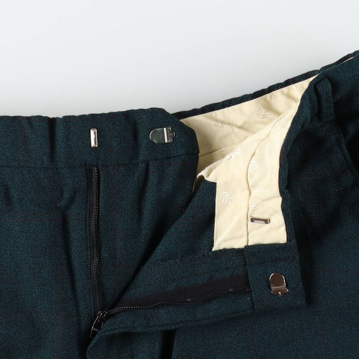 Vintage men's check pattern slacks, size W32 unclear Green type dark green Vintage Second Hand