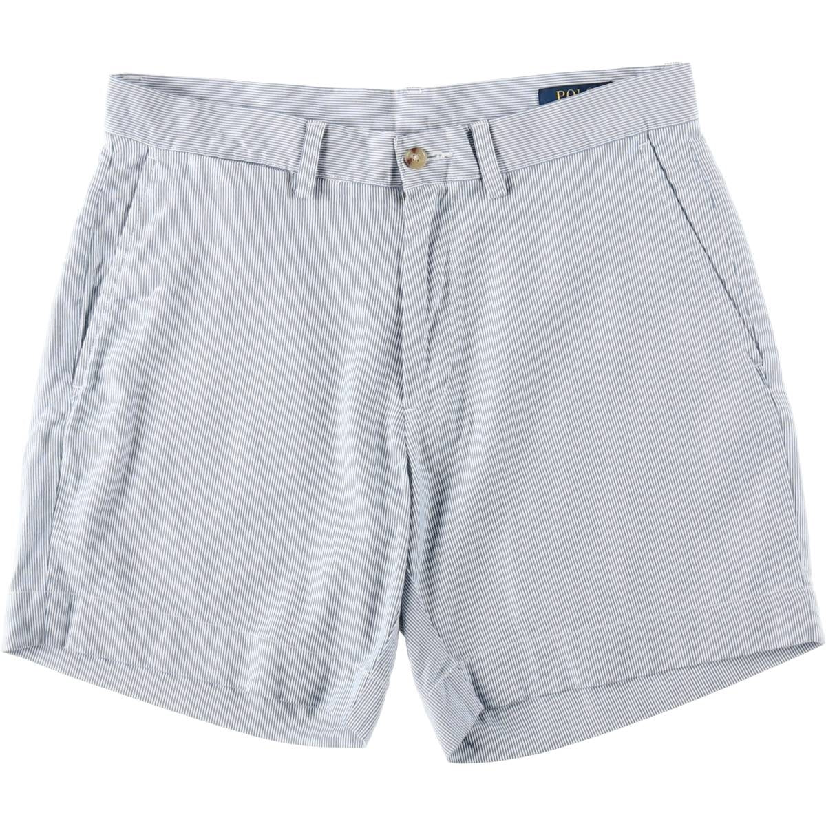 Ralph Lauren POLO RALPH LAUREN CLASSIC FIT 6 Stripe Pattern Cotton Shorts (Men's W32 equivalent) cotton blue type Vintage Second Hand