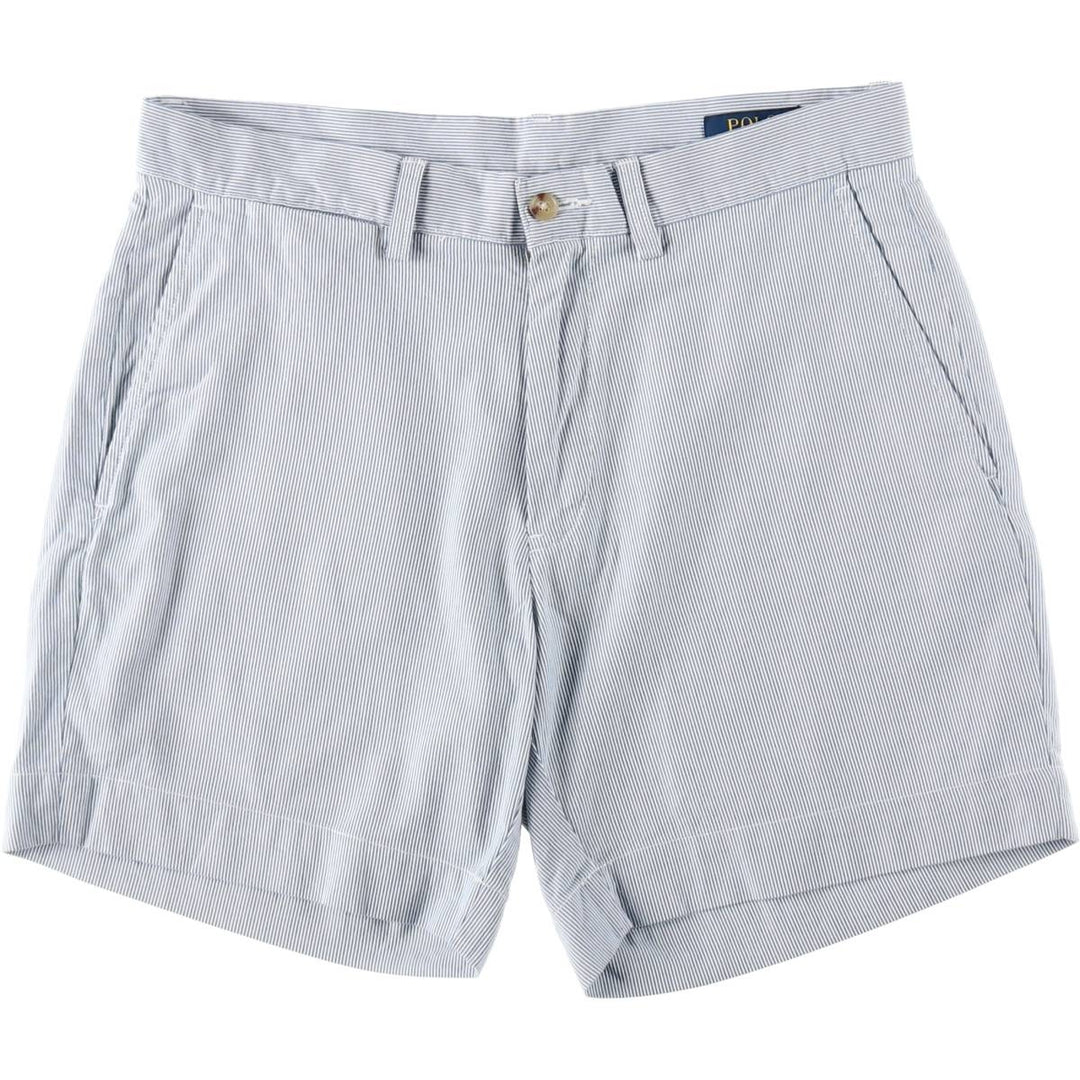 Ralph Lauren POLO RALPH LAUREN CLASSIC FIT 6 Stripe Pattern Cotton Shorts (Men's W32 equivalent) cotton blue type Vintage Second Hand