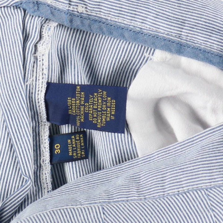 Ralph Lauren POLO RALPH LAUREN CLASSIC FIT 6 Stripe Pattern Cotton Shorts (Men's W32 equivalent) cotton blue type Vintage Second Hand