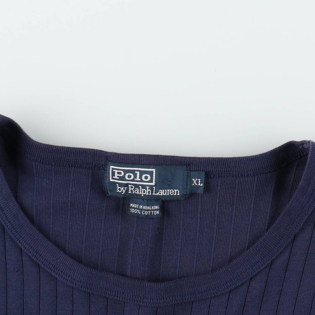 Ralph Lauren POLO by Ralph Lauren long-sleeved T-shirt, men's size XL cotton navy blue type Vintage Second Hand