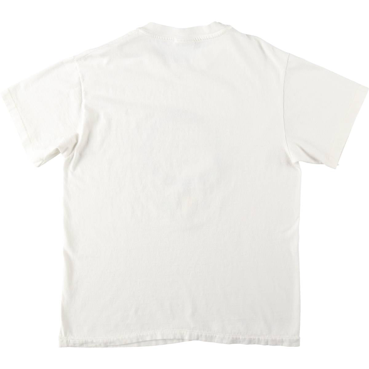 90'S Hanes Heavyweight Message Print T-Shirt Made in USA Men's Medium Vintage cotton white type Vintage Second Hand