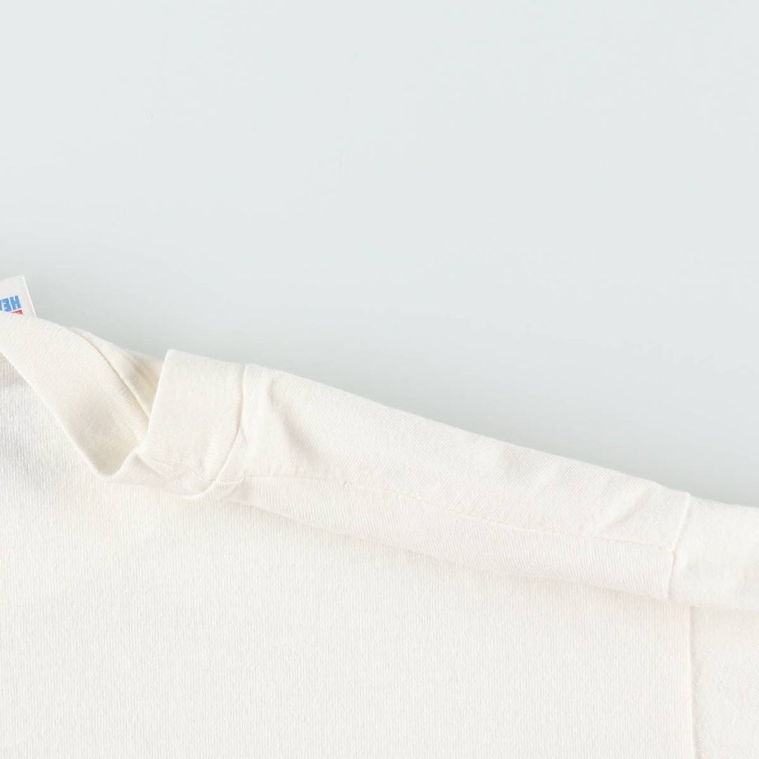 90'S Hanes Heavyweight Message Print T-Shirt Made in USA Men's Medium Vintage cotton white type Vintage Second Hand