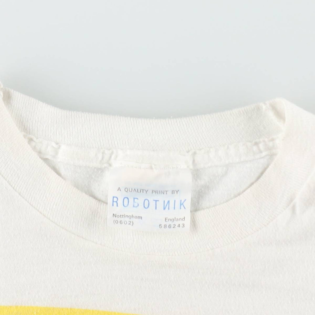 ~90'S ROBOTINK Message Print T-Shirt, Men's Size M (Equivalent), Vintage unclear white type Vintage Second Hand