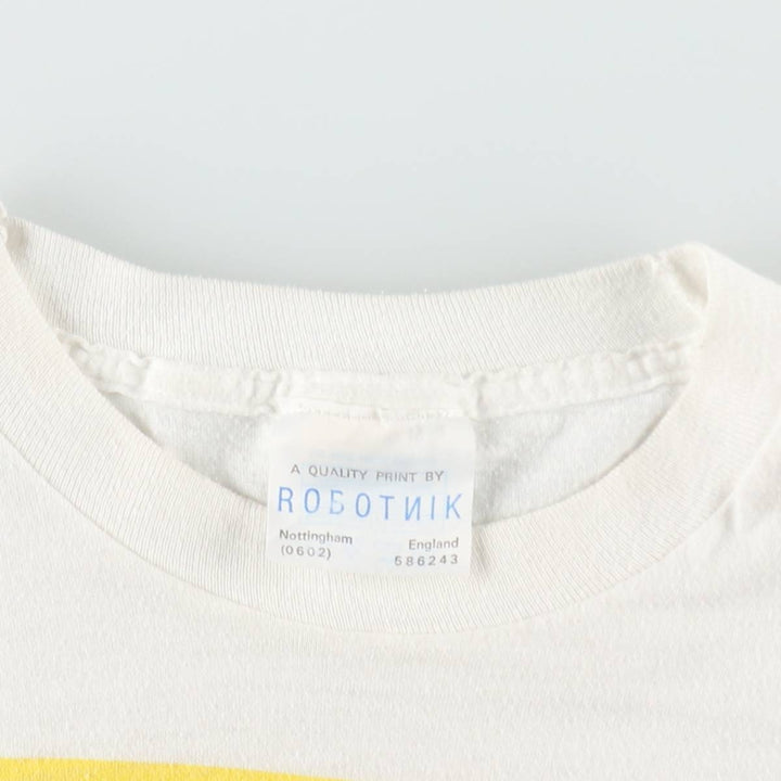 ~90'S ROBOTINK Message Print T-Shirt, Men's Size M (Equivalent), Vintage unclear white type Vintage Second Hand