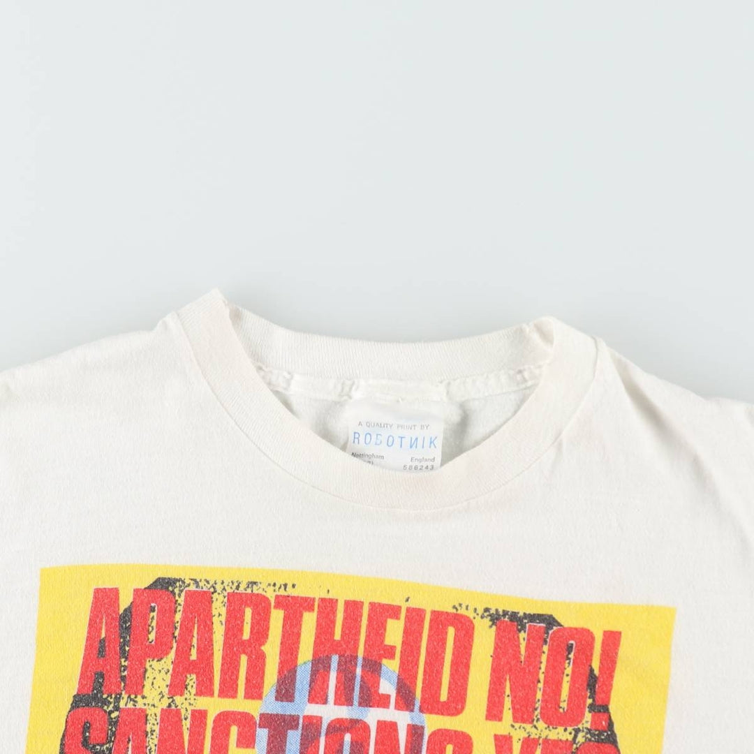 ~90'S ROBOTINK Message Print T-Shirt, Men's Size M (Equivalent), Vintage unclear white type Vintage Second Hand