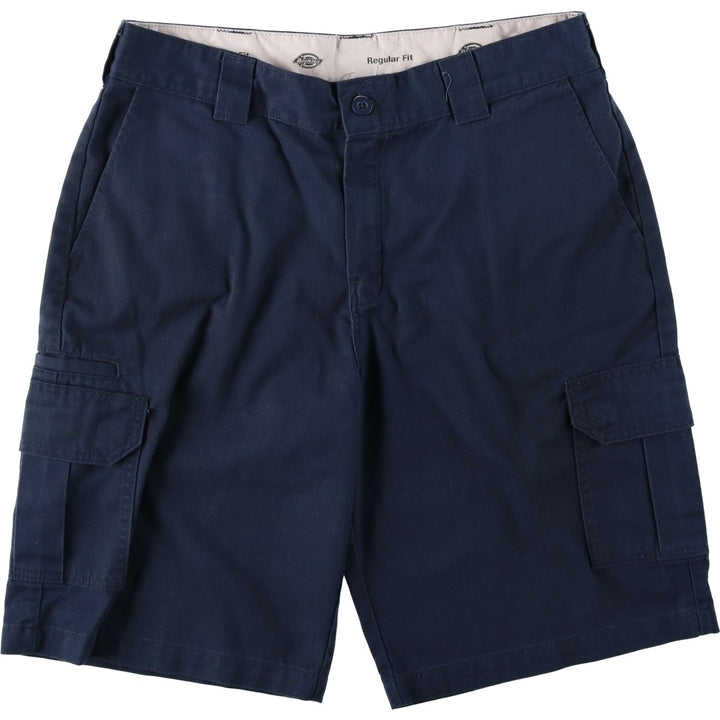 Dickies Regular Fit Cargo Shorts (Men's size W36 equivalent) polyester navy blue type Vintage Second Hand