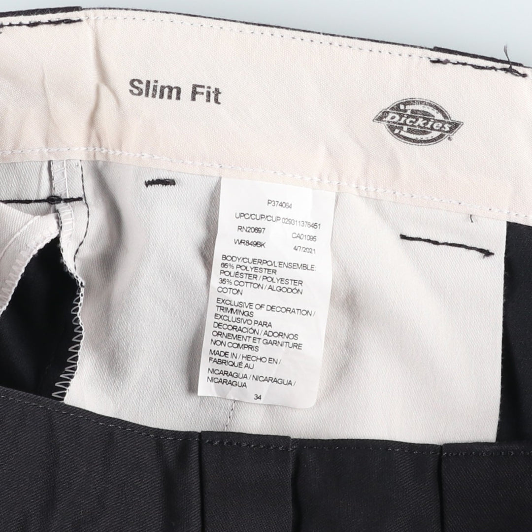 Dickies Slim Fit Work Shorts (Men's, equivalent to size W34) polyester black type Vintage Second Hand