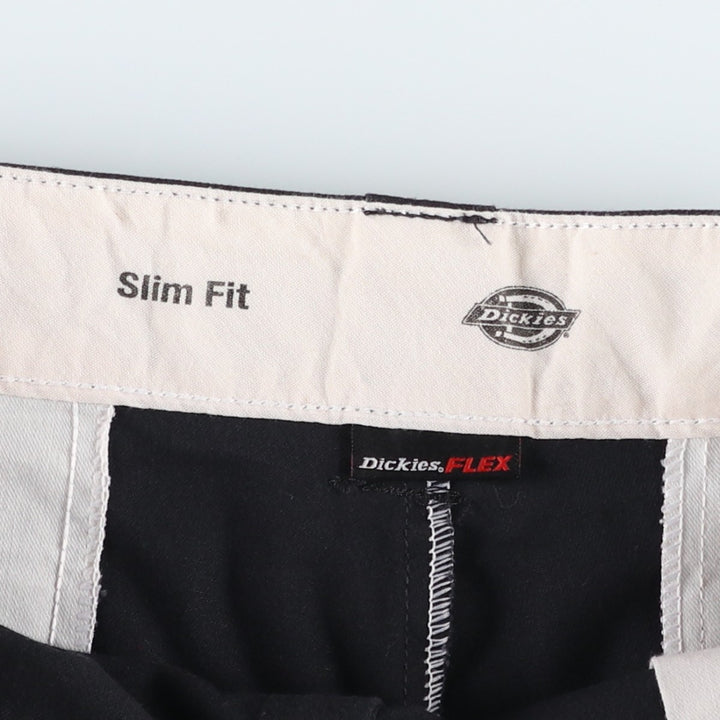 Dickies Slim Fit Work Shorts (Men's, equivalent to size W34) polyester black type Vintage Second Hand