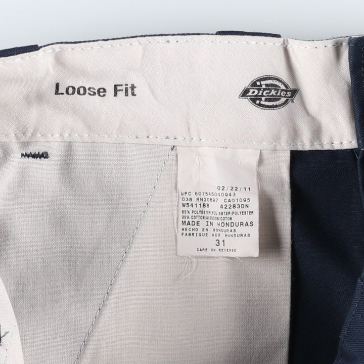 Dickies Loose Fit Work Shorts, Half Pants, Men's, W31 equivalent polyester navy blue type Vintage Second Hand