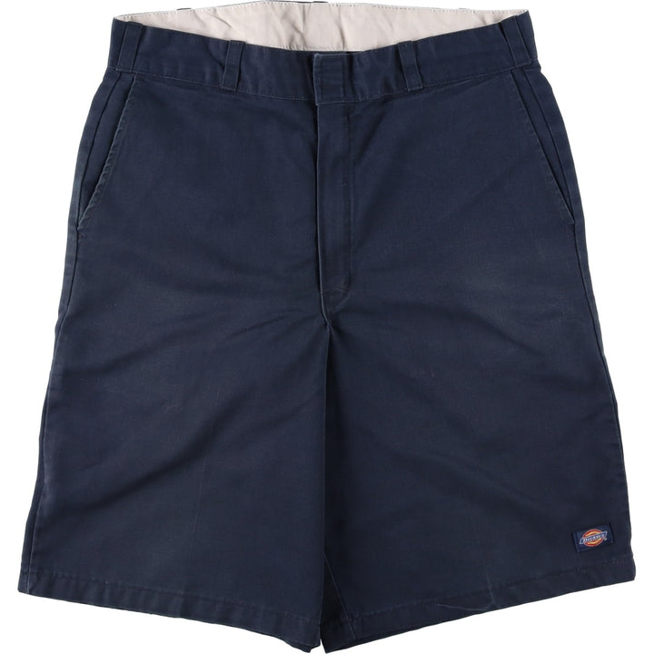 Dickies Work Shorts, Half Pants, Men's, W34 equivalent polyester navy blue type Vintage Second Hand