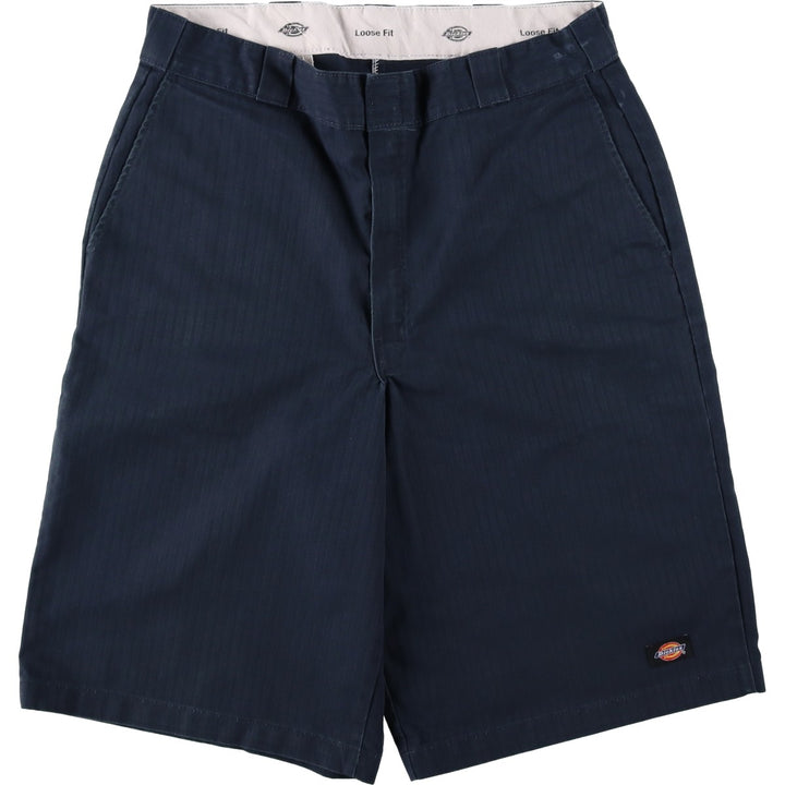 Dickies Loose Fit Work Shorts, Half Pants, Men's, W36 equivalent polyester navy blue type Vintage Second Hand