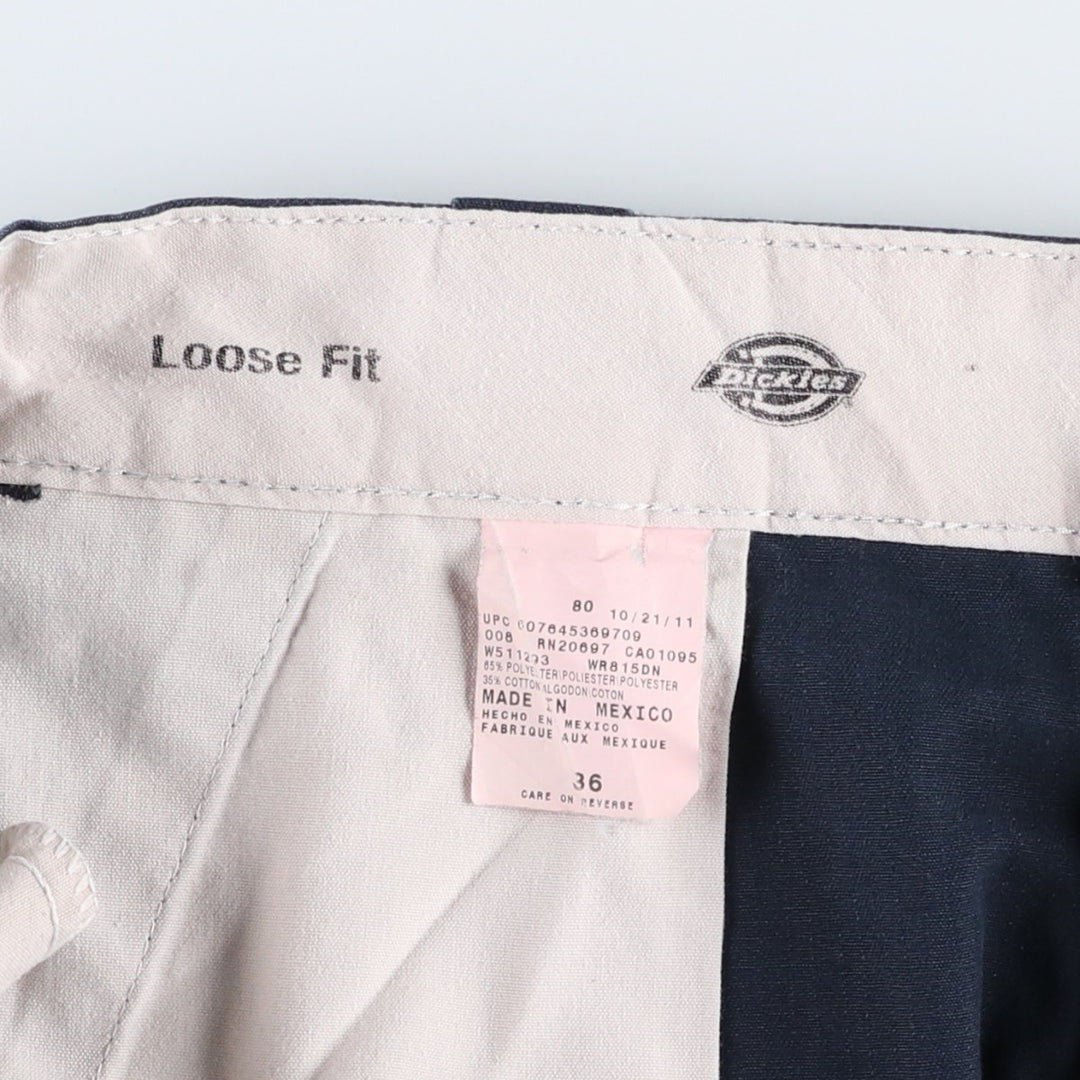 Dickies Loose Fit Work Shorts, Half Pants, Men's, W36 equivalent polyester navy blue type Vintage Second Hand