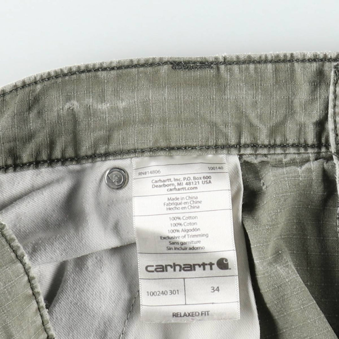 Carhartt Relaxed Fit Ripstop Work Shorts (Men's W34 equivalent) cotton Khaki type Vintage Second Hand