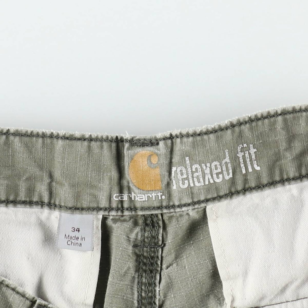 Carhartt Relaxed Fit Ripstop Work Shorts (Men's W34 equivalent) cotton Khaki type Vintage Second Hand