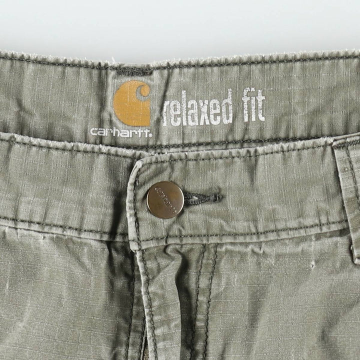 Carhartt Relaxed Fit Ripstop Work Shorts (Men's W34 equivalent) cotton Khaki type Vintage Second Hand