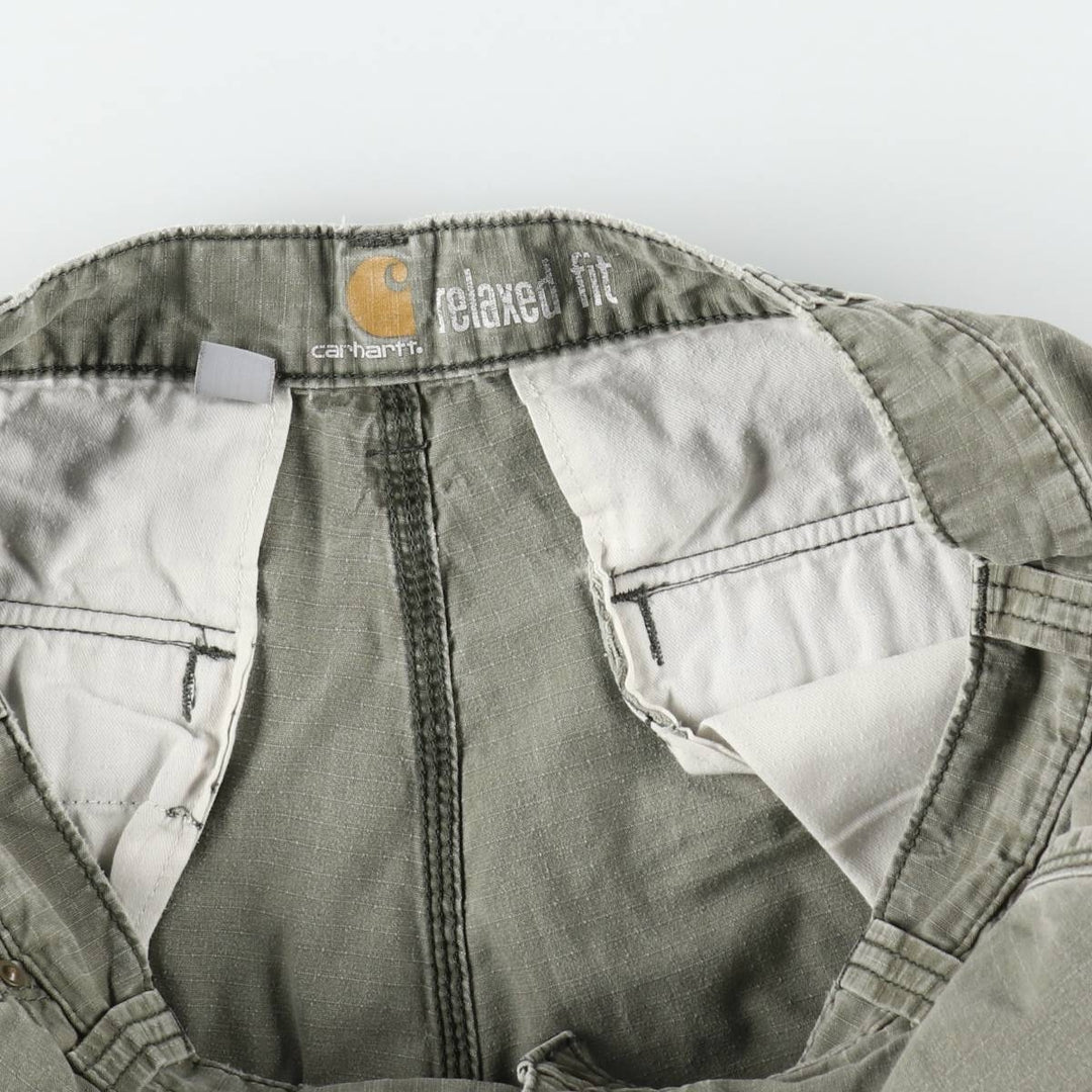 Carhartt Relaxed Fit Ripstop Work Shorts (Men's W34 equivalent) cotton Khaki type Vintage Second Hand