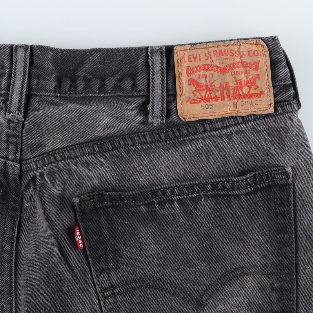 Levi's 505 Black Denim Tapered Denim Pants, Men's Size W37 unclear black type Vintage Second Hand