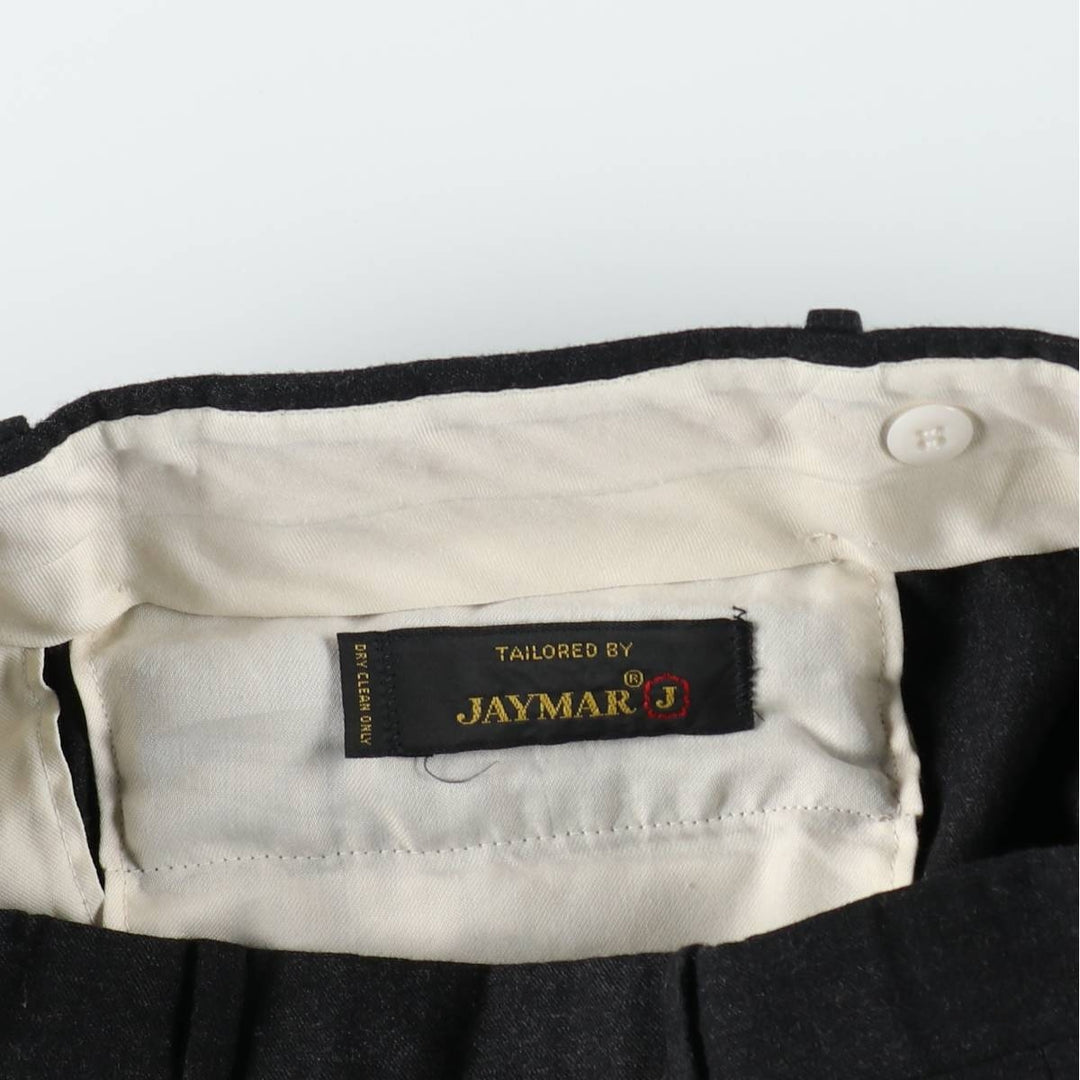 90'S JAYMAR Two-Pleat Slacks Pants, Men's W36 (approx.), Vintage wool black type Vintage Second Hand